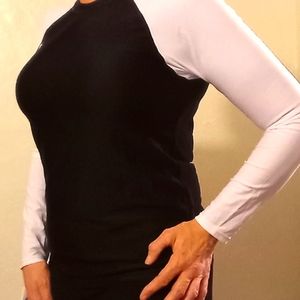 Swim Top, Pride Collection Adult Black & White Rashguard Long Sleeve